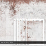 TX178-50 Weathered White Painted Brick Paper (Pack of 5) - 1:50 Scale