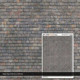 TX184-N Mixed Grey Roof Slates Texture Paper (Pack of 5) - N/2mm/1:148