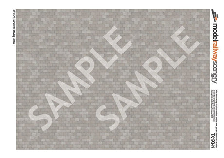 TX193-N 3ft x 2ft Concrete Paving Slabs Pristine Texture Paper (Pack of 5) - N/2mm/1:148