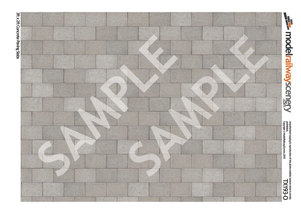 TX193-O 3ft x 2ft Concrete Paving Slabs Pristine Texture Paper (Pack of 5) - O/7mm/1:43