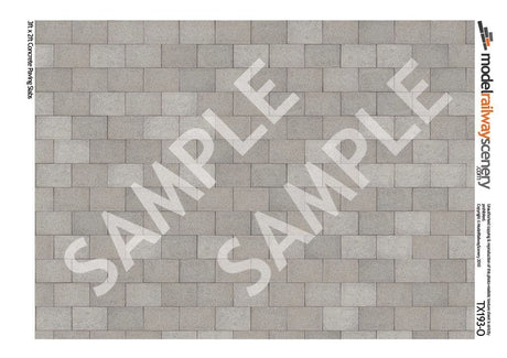 TX193-O 3ft x 2ft Concrete Paving Slabs Pristine Texture Paper (Pack of 5) - O/7mm/1:43