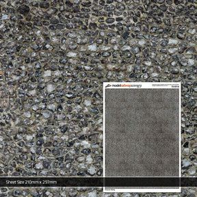 TX197-N Flint Stone Wall Texture Paper (Pack of 5) - N/2mm/1:148
