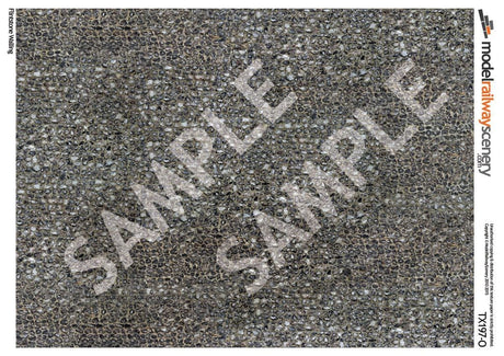 TX197-O Flint Stone Wall Texture Paper (Pack of 5) - O/7mm/1:43