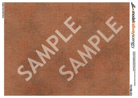 TX198-OO English Bond Red Brick Texture Paper (Pack of 5) - OO/4mm/1:76