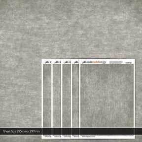 TX199-50 Weathered Light Grey Concrete Paper (Pack of 5) - 1:50 Scale