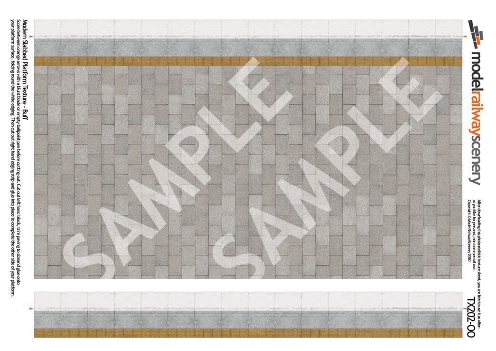 TX202-OO Slabbed Modern Platform Texture Sheets (Buff) (Pack of 5) OO/4mm/1:76