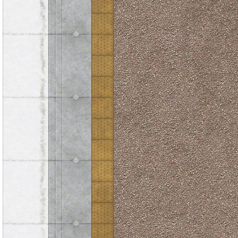 TX203-OO Weathered Pink Asphalt Platform Surface With Buff Tactile Paving (Pack of 5) OO/4mm/1:76
