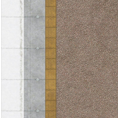 TX203-OO Weathered Pink Asphalt Platform Surface With Buff Tactile Paving (Pack of 5) OO/4mm/1:76