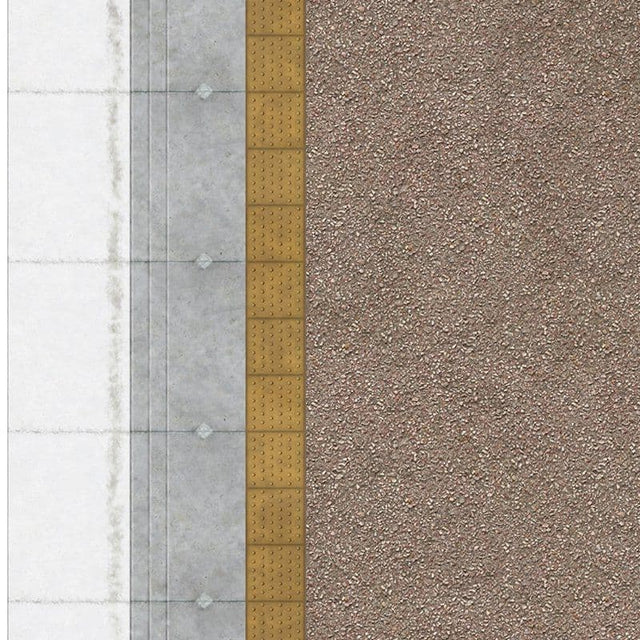 TX203-OO Weathered Pink Asphalt Platform Surface With Buff Tactile Paving (Pack of 5) OO/4mm/1:76
