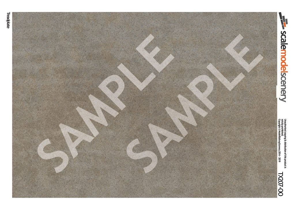 TX207-OO Weathered Treadplate Texture Paper (Pack of 5) - OO/4mm/1:76
