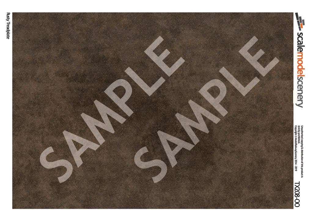 TX208-OO Rusty Treadplate Texture Paper (Pack of 5) - OO/4mm/1:76