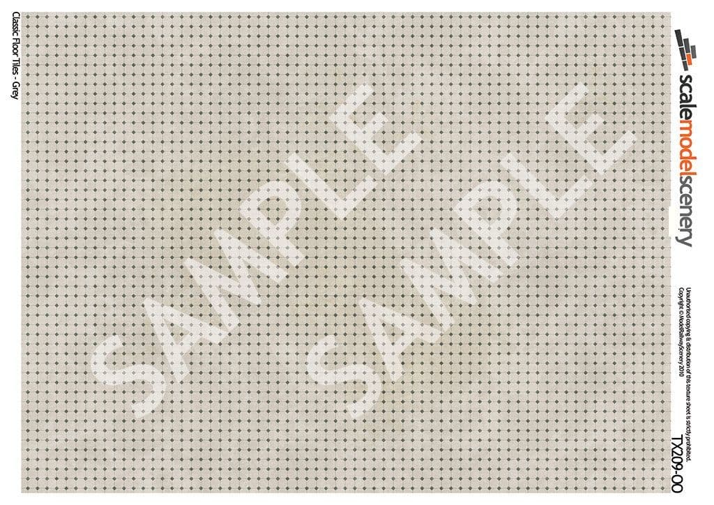 TX209-OO Classic Grey Floor Tiles (Pack of 5) OO/4mm/1:76