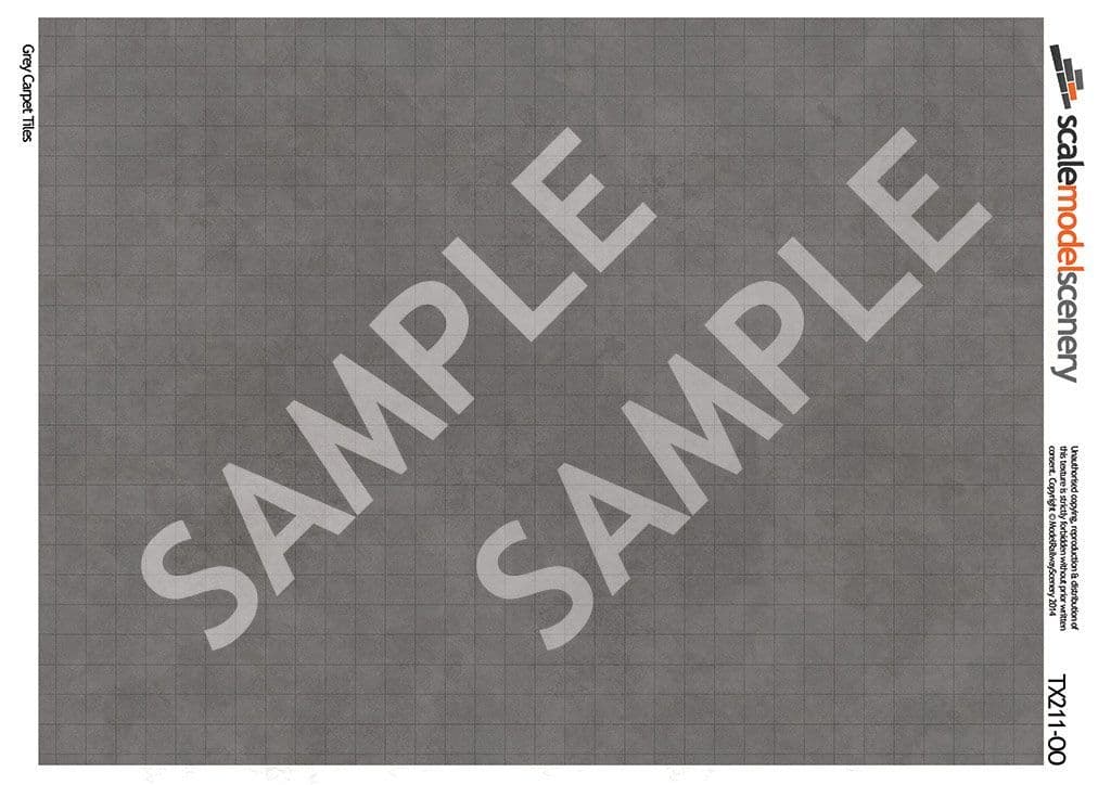TX211-OO Carpet Tiles Texture Paper (Pack of 5) - OO/4mm/1:76