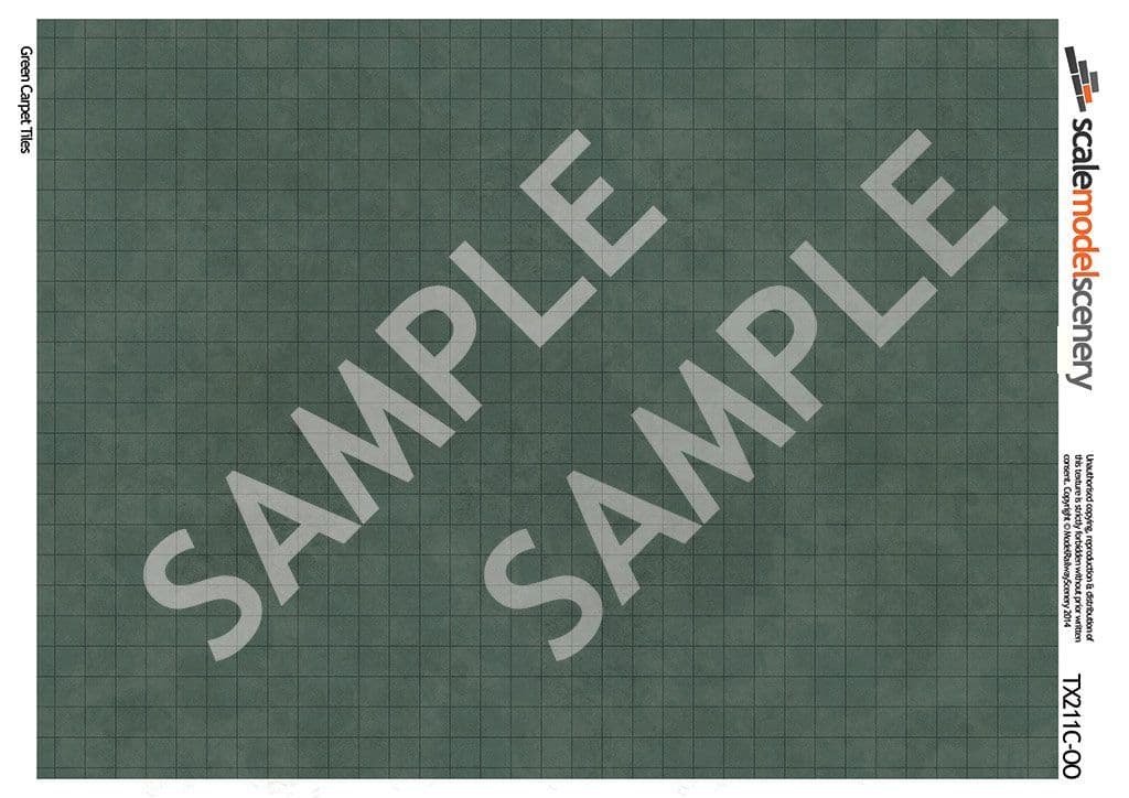 TX211-OO Carpet Tiles Texture Paper (Pack of 5) - OO/4mm/1:76
