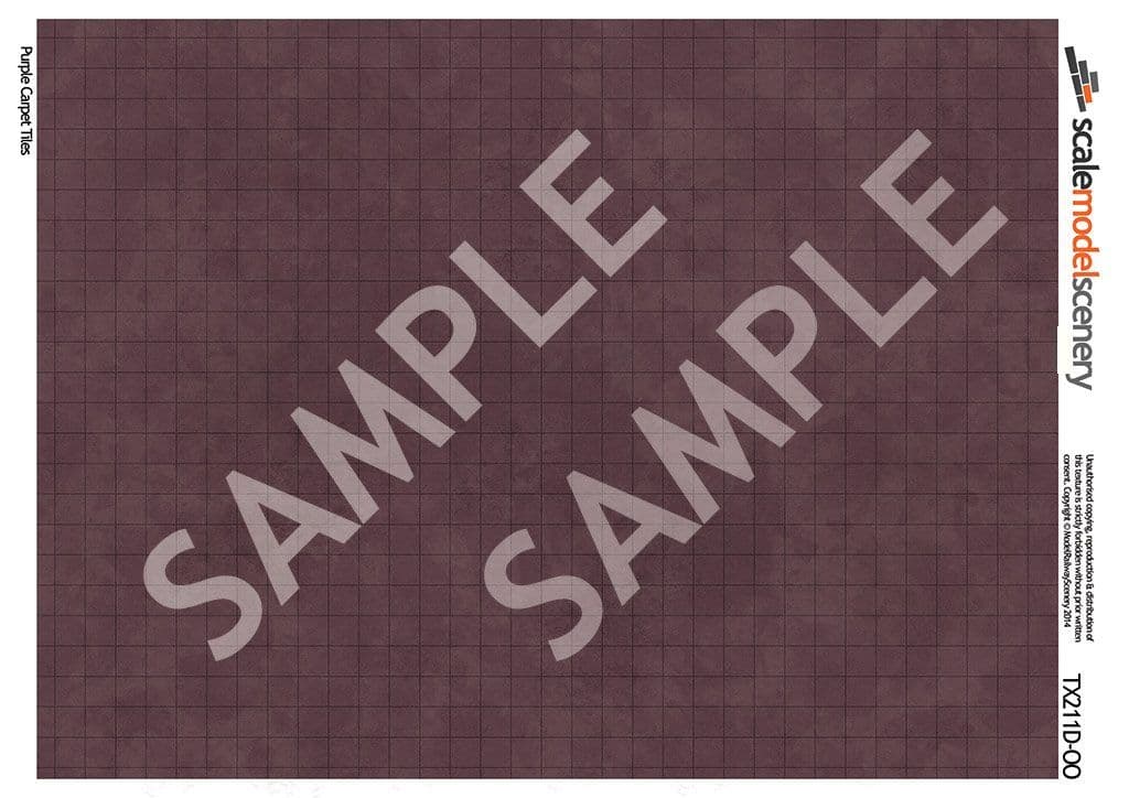TX211-OO Carpet Tiles Texture Paper (Pack of 5) - OO/4mm/1:76