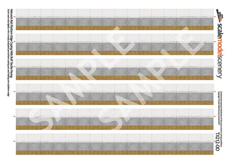TX212-OO Network Rail Platform Edge Coping With Buff Tactile Paving (Pack of 5) OO/4mm/1:76