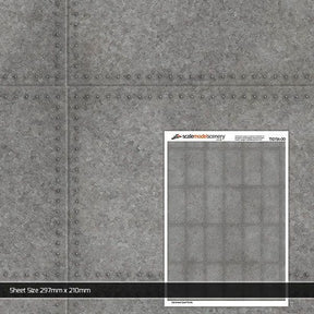 TX215-OO Galvanised Steel Panels Texture Paper (Pack of 10) - OO/4mm/1:76
