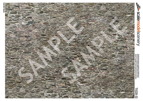 TX220-32 Old Stone Wall Paper (Pack of 5) - 1:32