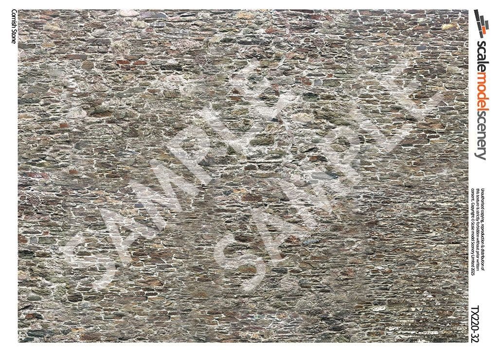 TX220-32 Old Stone Wall Paper (Pack of 5) - 1:32