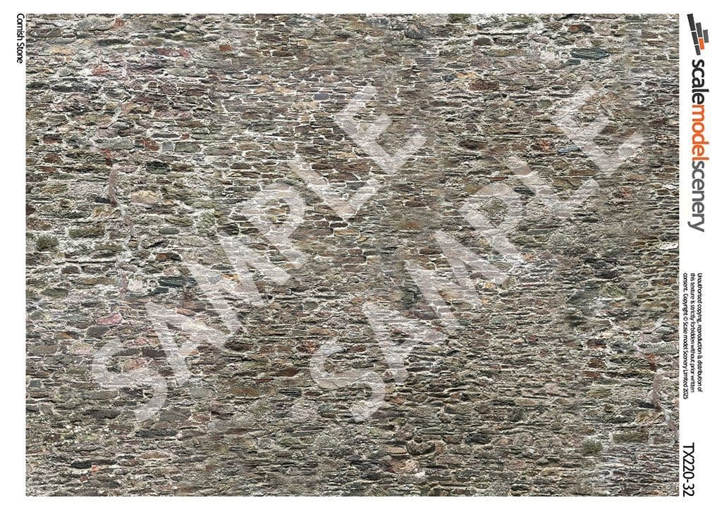 TX220-32 Old Stone Wall Paper (Pack of 5) - 1:32