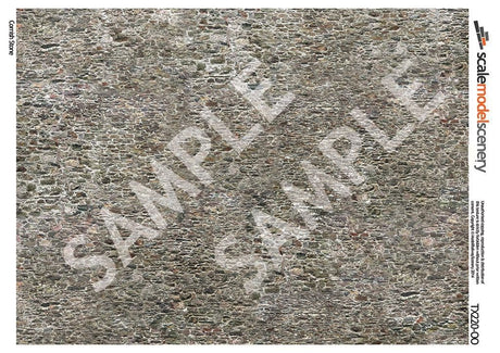 TX220-OO Old Stone Wall Texture Paper (Pack of 5) - OO/4mm/1:76