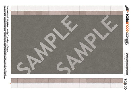 TX226-OO Weathered Asphalt With Pink Concrete Coping Platform Texture Sheets ( Pk of 5) OO/4mm/1:76