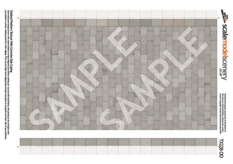 TX228-OO Concrete Slab Platform Texture Sheets With Concrete Coping ( Pk of 5) OO/4mm/1:76