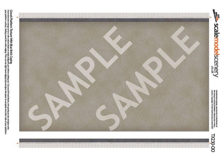 TX230-OO Gravel Platform Texture Sheets With Blue Brick Coping ( Pk of 5) OO/4mm/1:76
