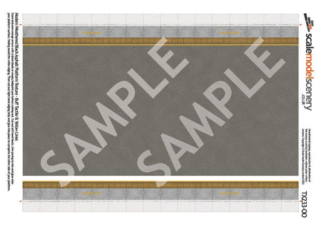 TX233-N Asphalt Platform Network Rail Coping & Yellow Line Texture Paper (Pack of 5) N/2mm/1:148