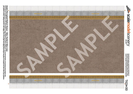 TX234-OO Pink Asphalt Platform Sheets Network Rail Coping & Yellow Line (Pack of 5) OO/4mm/1:76