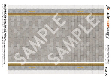 TX235-OO Slabbed Platform Sheets With Network Rail Coping & Yellow Line ( Pk of 5) OO/4mm/1:76