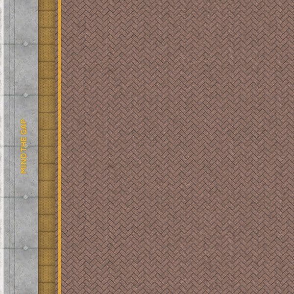 TX237-OO Pink Block Platform Sheets W/ Network Rail Coping & Yellow Line (Pk of 5) OO/4mm/1:76