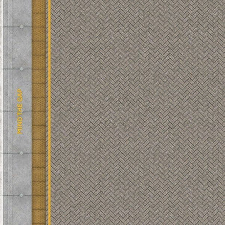 TX239-OO Grey Block Platform Sheets With Network Rail Coping & Yellow Lines (Pk of 5) OO/4mm/1:76