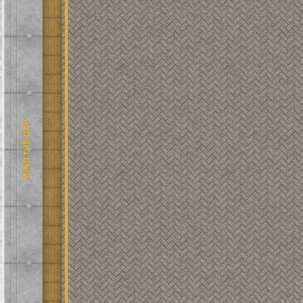 TX239-OO Grey Block Platform Sheets With Network Rail Coping & Yellow Lines (Pk of 5) OO/4mm/1:76