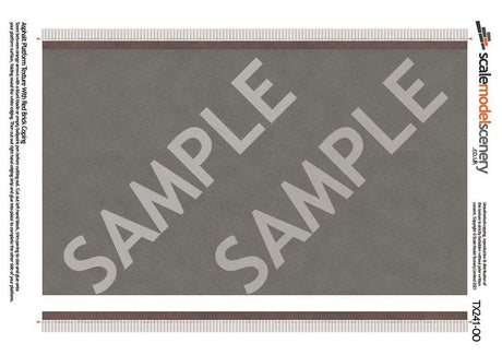 TX241-OO Asphalt Platform Texture With Red Brick Coping (Pk of 5) OO/4mm/1:76
