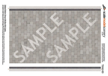TX243-OO Slabbed Platform Texture With Blue Brick Coping (Pk of 5) OO/4mm/1:76