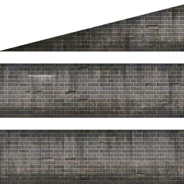 TX246-OO English Bond Weathered Blue Brick Platform Wall Wraps - OO/4mm/1:76