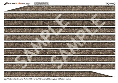 TX249-OO Light Weathered Stone Ashlar Platform Wall Wraps - OO/4mm/1:76
