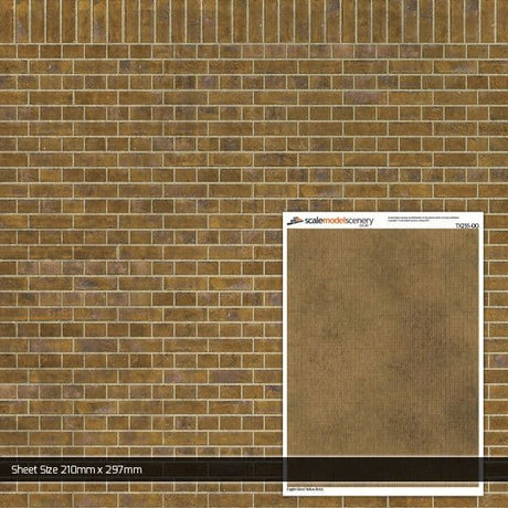 TX255-OO English Bond Yellow Brick Texture Paper (Pack of 5) - OO/4mm/1:76