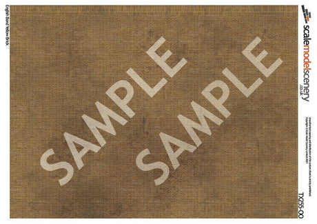 TX255-OO English Bond Yellow Brick Texture Paper (Pack of 5) - OO/4mm/1:76