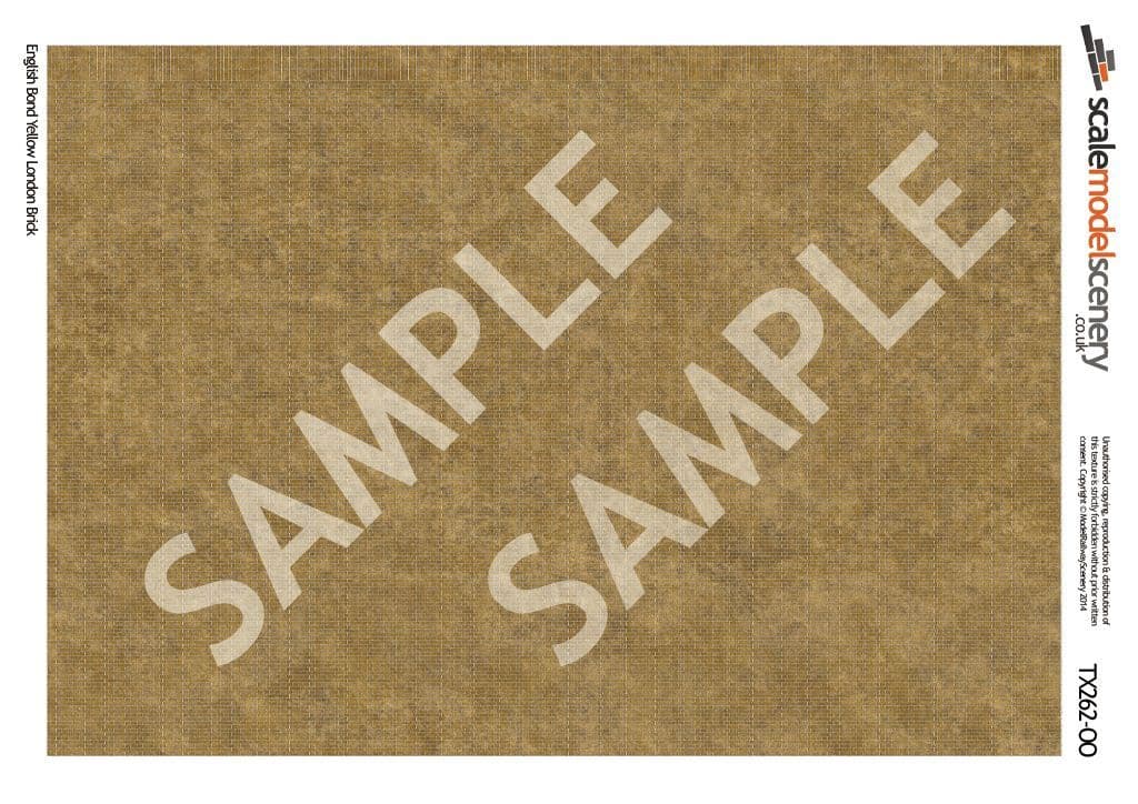 TX262-OO English Bond Yellow London Brick Texture Paper (Pack of 5) OO/4mm/1:76