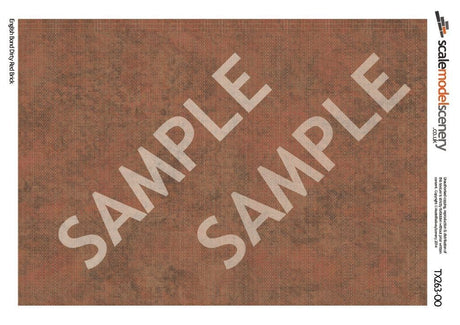 TX263-OO English Bond Dirty Red Brick Texture Paper (Pack of 5) - OO/4mm/1:76