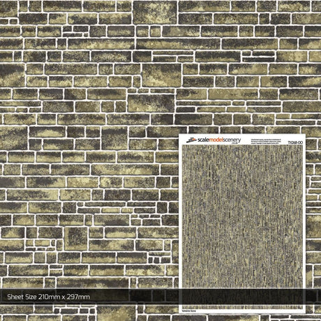 TX268-OO Yorkshire Stone Texture Paper (Pack of 5) - OO/4mm/1:76