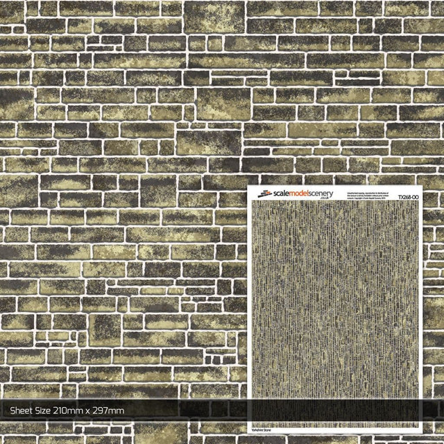 TX268-OO Yorkshire Stone Texture Paper (Pack of 5) - OO/4mm/1:76