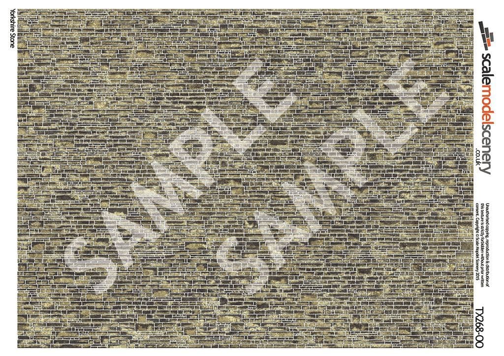 TX268-OO Yorkshire Stone Texture Paper (Pack of 5) - OO/4mm/1:76
