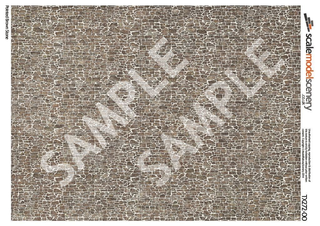 TX272-OO Pointed Brown Stone Texture Paper (Pack of 5) - OO/4mm/1:76