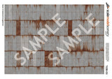 TX280-OO Rusty & Weathered Corrugated Iron Texture Paper (Pack of 5) - OO/4mm/1:76