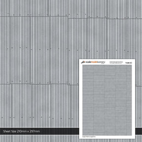 TX288-OO Pristine Irregular Corrugated Iron Texture Paper (Pack of 5) - OO/4mm/1:76