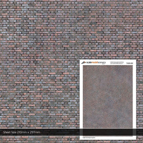 TX293-OO English Bond Engineering Brick Texture Paper (Pack of 5) - OO/4mm/1:76