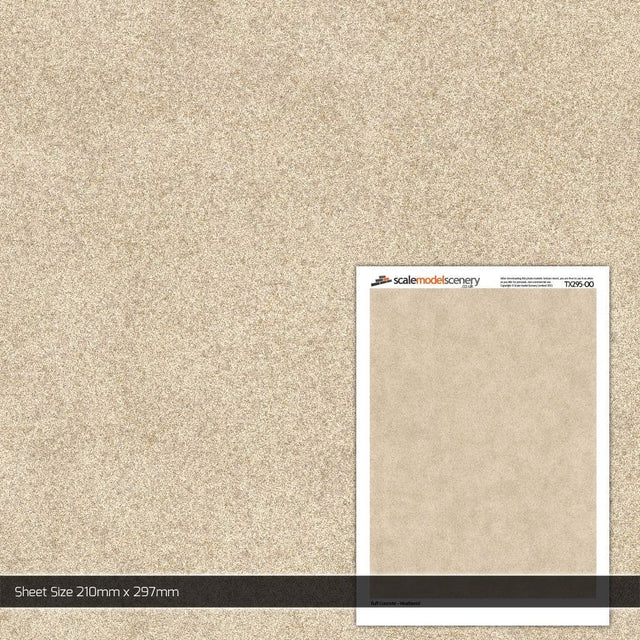 TX295-OO Weathered Buff Concrete Texture Paper (Pack of 5) - OO/4mm/1:76